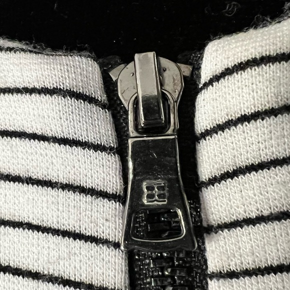 Bcbgmaxazria Black & White Stripe Zip Front Fit & Flare Sundress - Picture 7 of 8